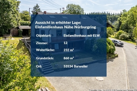 Aussicht in erhhter Lage: Einfamilienhaus mit Einliegerwohnung Nhe Nrburgring