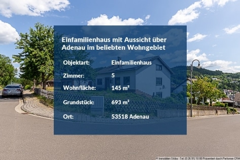 Aussicht ber Adenau im beliebten Wohngebiet: Einfamilienhaus mit Garten und Garage