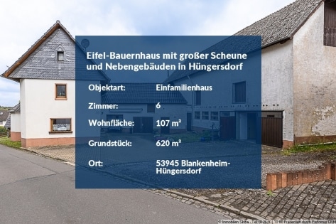 Eifel-Bauernhaus mit gro�er Scheune und Nebengeb�uden in Blankenheim-H�ngersdorf