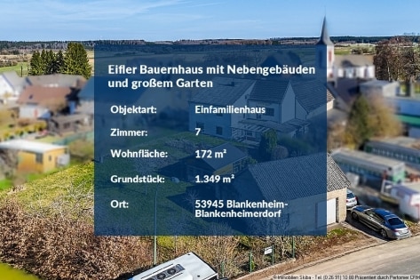 Eifler Bauernhaus mit Nebengeb�uden und gro�em Garten
