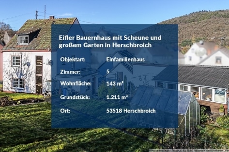Eifler Bauernhaus mit Scheune und gro�em Garten in Herschbroich bei Adenau