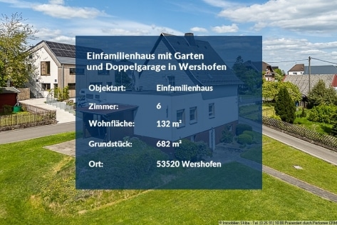 Einfamilienhaus mit Garten und Doppelgarage in Wershofen