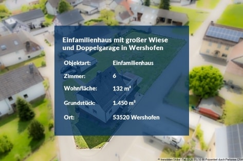 Einfamilienhaus mit groer Wiese und Doppelgarage in Wershofen