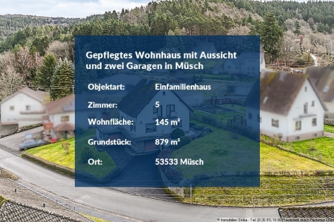 Erh�hte Lage: Gepflegtes Wohnhaus mit Aussicht und zwei Garagen
