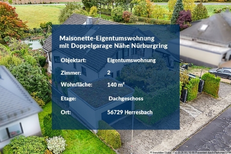 Mit Doppelgarage: Maisonette-Eigentumswohnung mit Panoramablick - N�he N�rburgring