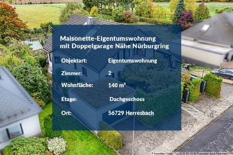Mit Doppelgarage: Maisonette-Eigentumswohnung mit Panoramablick - N�he N�rburgring