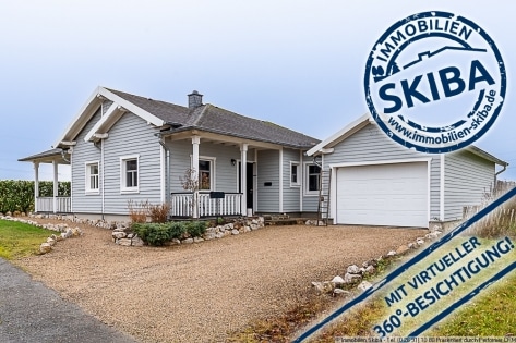 Neuwertiger Bungalow im amerikanischen Stil mit freiem Blick ins Gr�ne