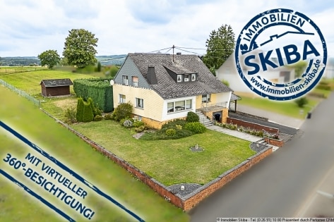Ortsrandlage: Einfamilienhaus mit groem, ebenem Garten und Garage in der Vulkaneifel, Nhe Ulmen