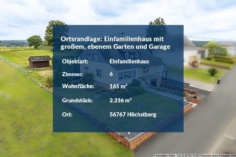 Ortsrandlage: Einfamilienhaus mit gro�em, ebenem Garten und Garage in der Vulkaneifel, N�he Ulmen