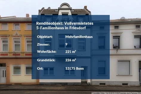 Renditeobjekt: Vollvermietetes 5-Familienhaus in Friesdorf