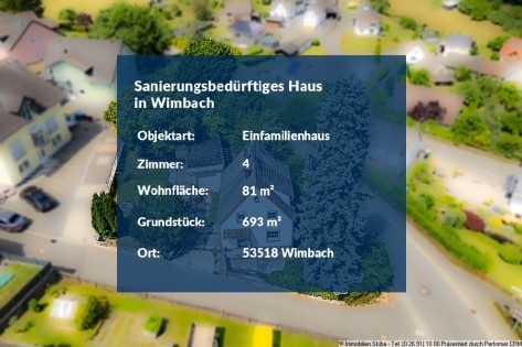 Sanierungsbedrftiges Einfamilienhaus mit Garage in Wimbach bei Adenau, Nhe Nrburgring