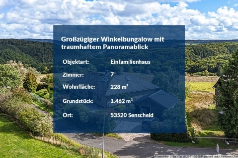 Traumhafter Panoramablick: Grozgiger Winkelbungalow am Ortsrand von Senscheid in der Eifel