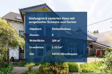 Umfangreich saniertes Haus mit stilvoll ausgebautem Scheunenbereich und groem Garten