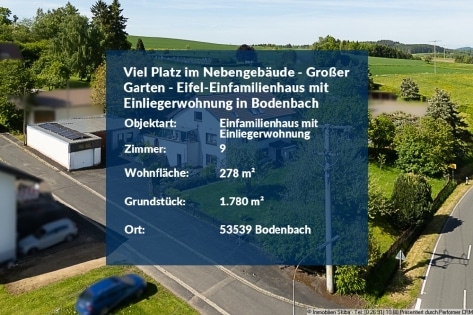 Viel Platz im Nebengeb�ude - Gro�er Garten - Eifel-Einfamilienhaus mit Einliegerwohnung in Bodenbach