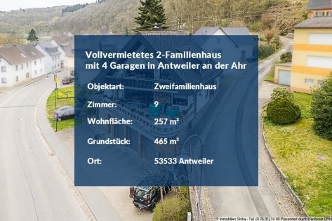 Vollvermietetes 2-Familienhaus mit 4 Garagen in Antweiler an der Ahr