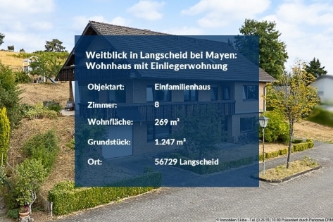 Weitblick in Langscheid bei Mayen: Wohnhaus mit Einliegerwohnung und Garagen