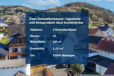 Zwei Einfamilienh�user im Ortskern von H�nningen: Eigenheim und Anlageobjekt ideal kombinierbar